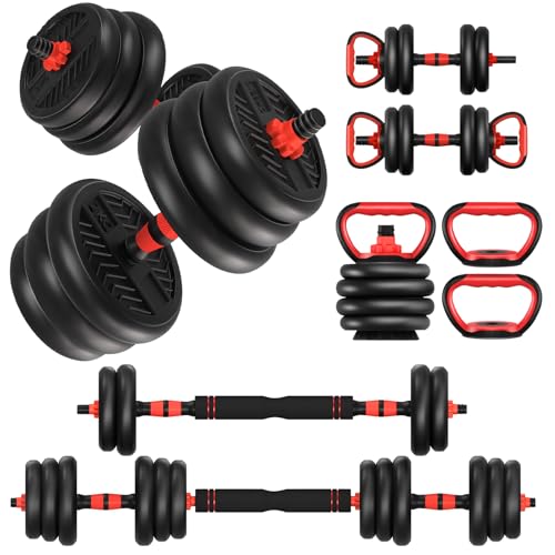 Adjustable Dumbbells,20/30/40/60/80lbs Free Weight Set with Connector, 4 in1 Dumbbells Set Used as Barbell/Kettlebells/Push up Stand, Fitness Workout Equipment for Home Gym for Youth,Women/Men