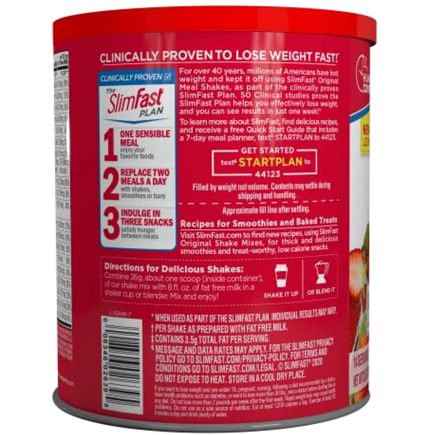 Slimfast Meal Replacement Powder, Original Strawberries & Cream, Weight Loss Shake Mix, 10G Of Protein, 14 Servings