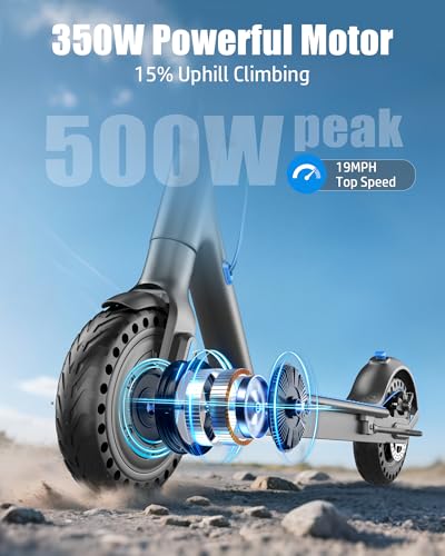 Electric Scooter for Adults, Peak 500W Motor, 19MPH Max Speed, 21 Miles Range, 36V 7.5Ah Battery, 8.5