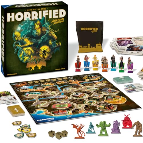 Ravensburger Horrified Games - American Monsters - Strategy Board Game - Boost Critical Thinking & Teamwork - Cooperative Gameplay - Unique Monster Challenges - 1 to 5 Players - Adults & Kids 10+