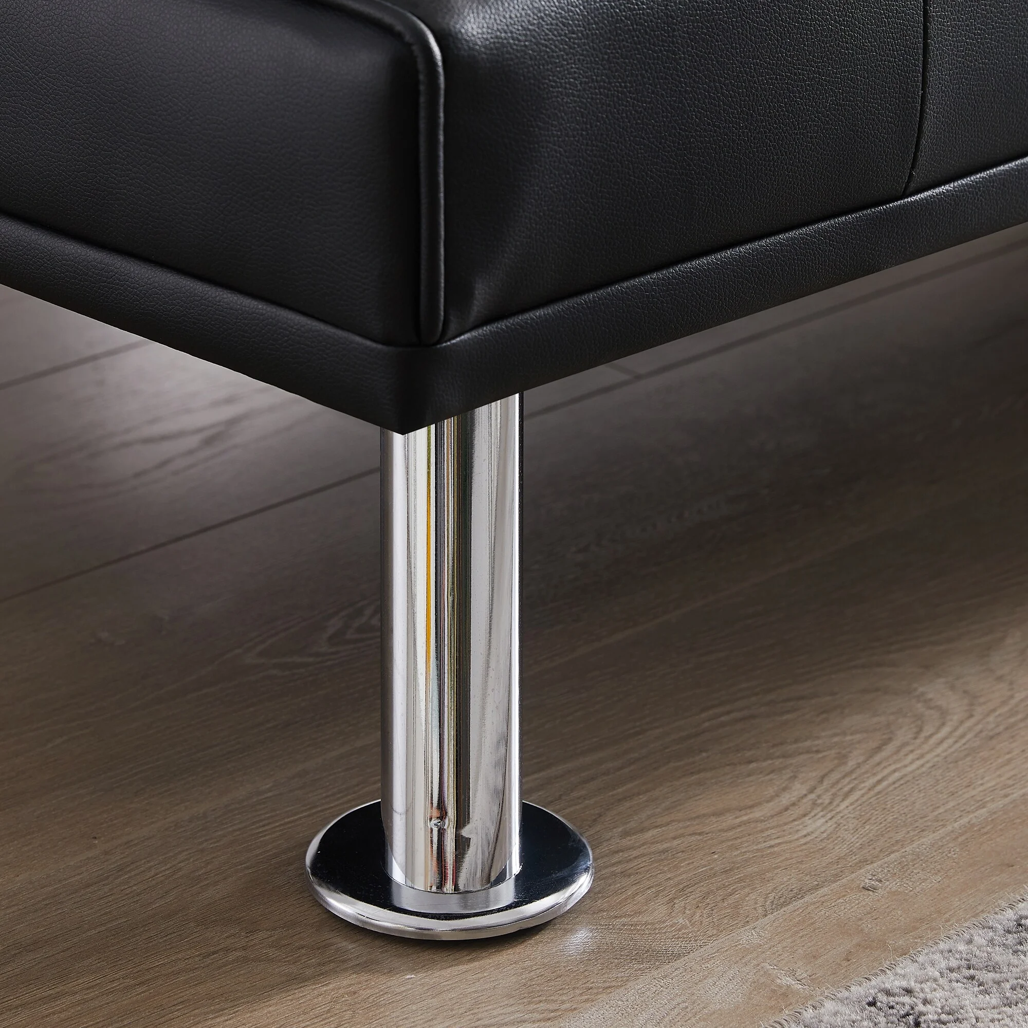 Faux Leather Loveseat Sofa Bed with Cup Holders , Convertible Folding Sleeper Couch Bed