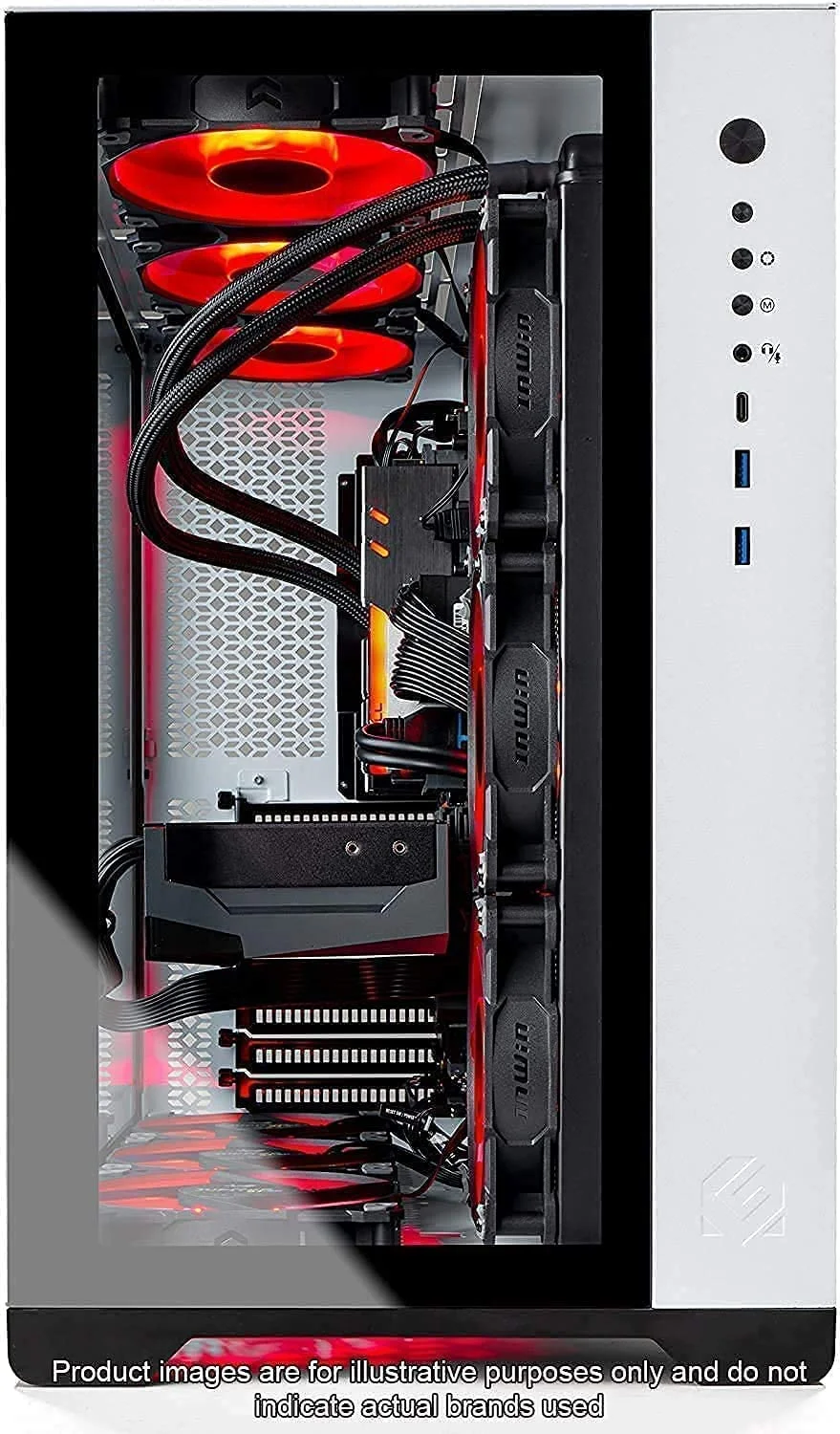 Skytech Prism II Gaming Computer PC Desktop - AMD Ryzen 7 5800X 8-Core 3.8GHz, RTX 3080 Ti 12G GDDR6X, 1TB NVMe Gen4 SSD, 16GB DDR4 3200, RGB Fans, 360mm AIO, AC WiFi, Windows 10 Home 64-bit, White
