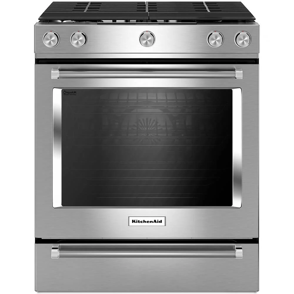 KITCHENAID KSGG700ESS  SLIDE IN GAS RANGE Black