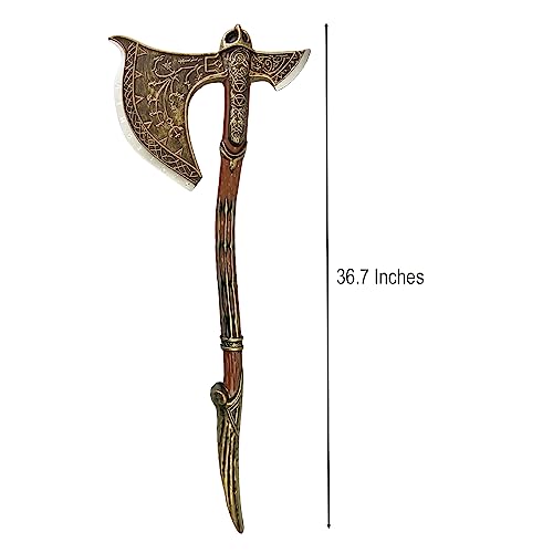 LALAPORT 36.5 Inch Fantasy Fully Upgraded God-War Viking Foam Axe Sword for Video Game, Cosplay Costume Prop, Collection, Gift. Prop 1:1 Replica