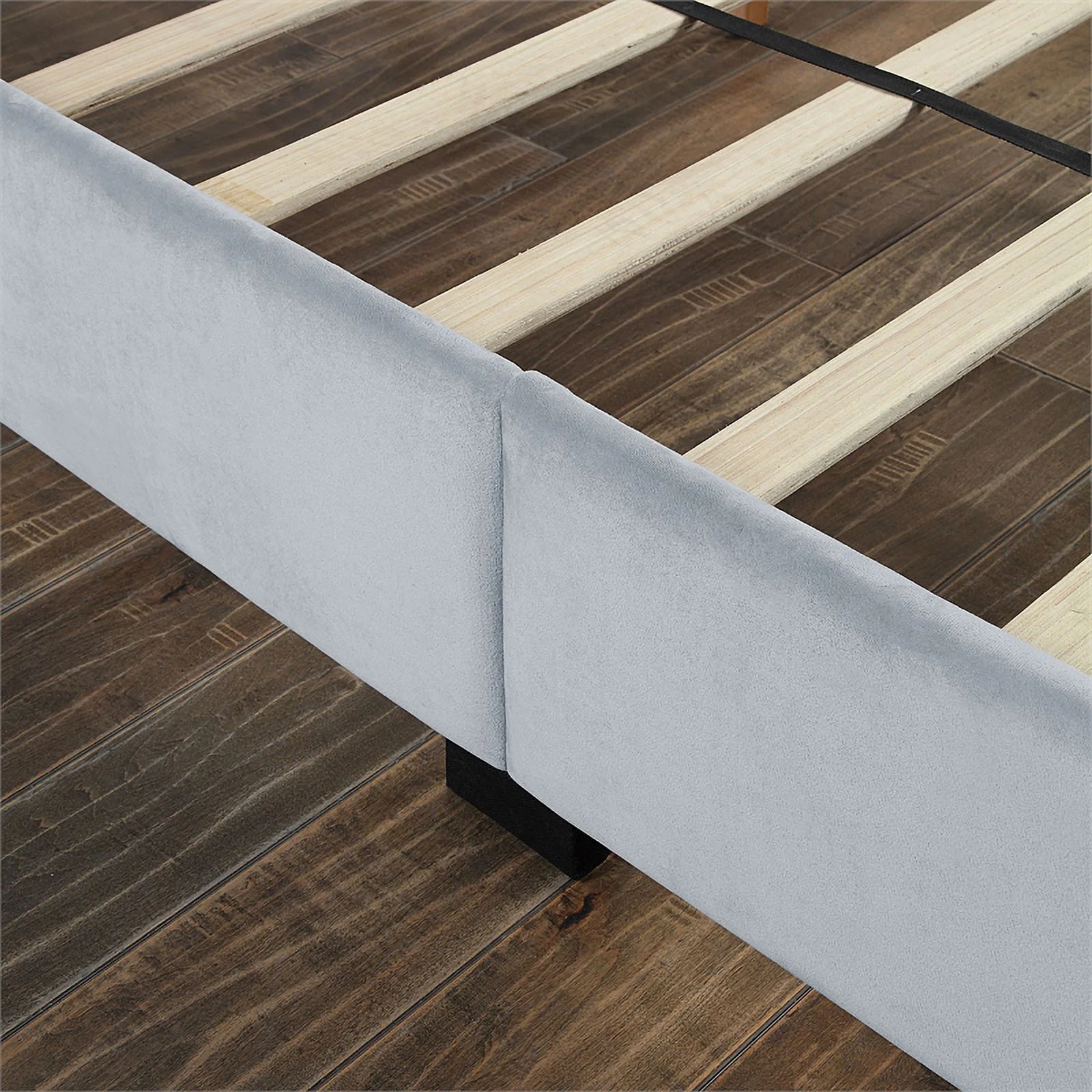 Furniture of America Harper Fabric Queen Bed with 2-Drawer in Light Gray