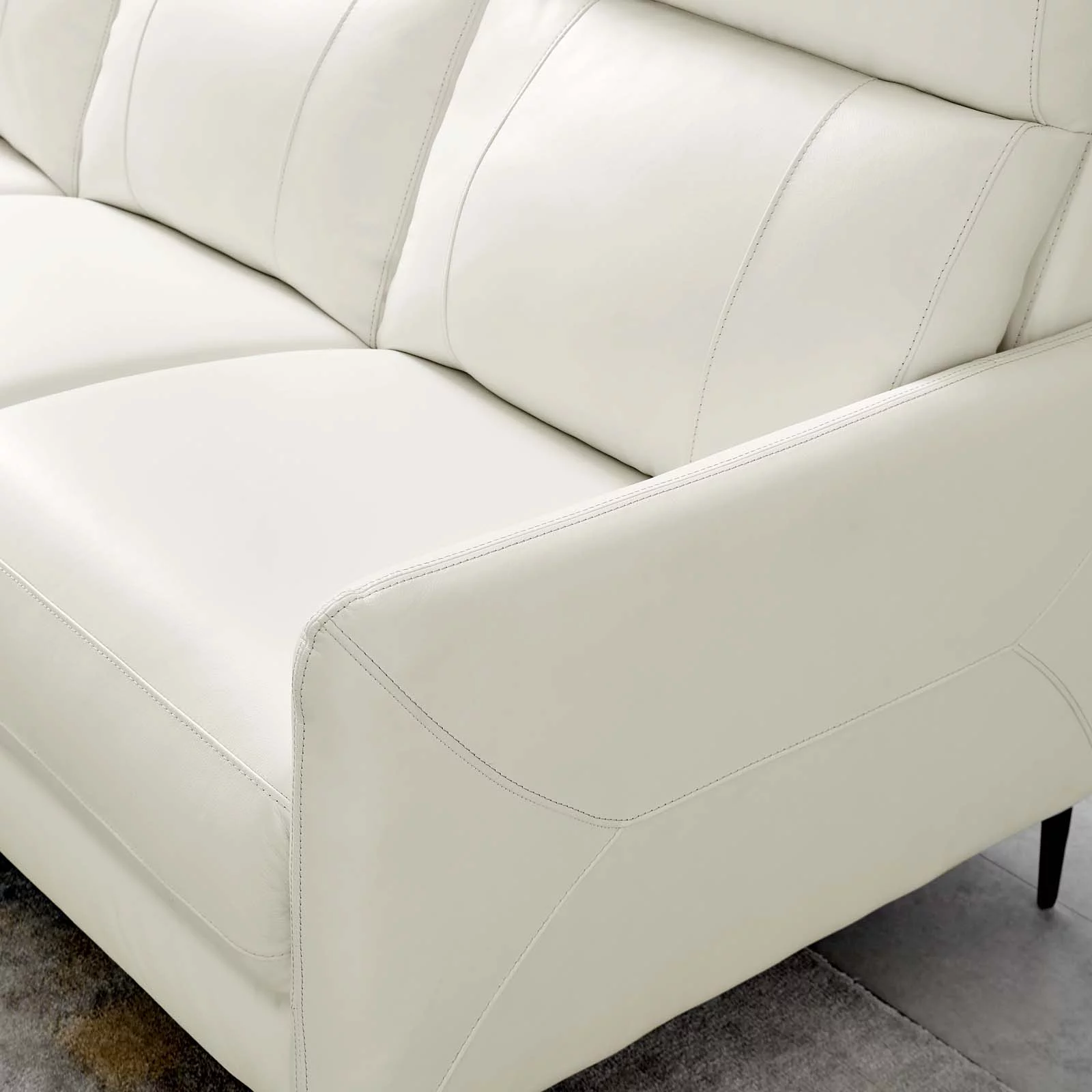 Modway Huxley Leather Sofa in White