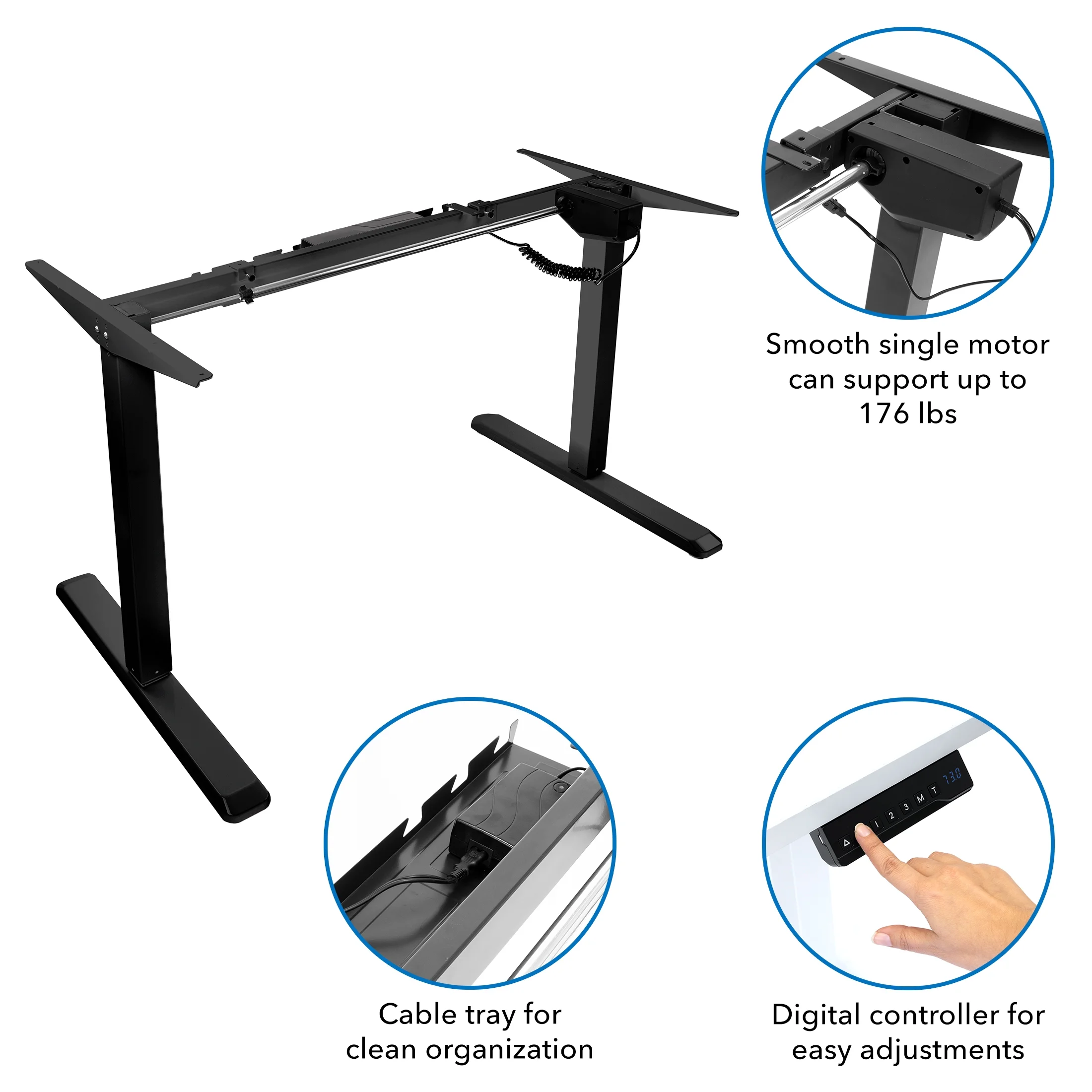 Mount-It! Electric Sit-Stand Desk with Tabletop, Maple, Ergonomic