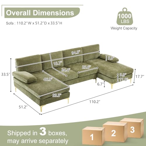 Karl home Convertible Sectional Sofa 110