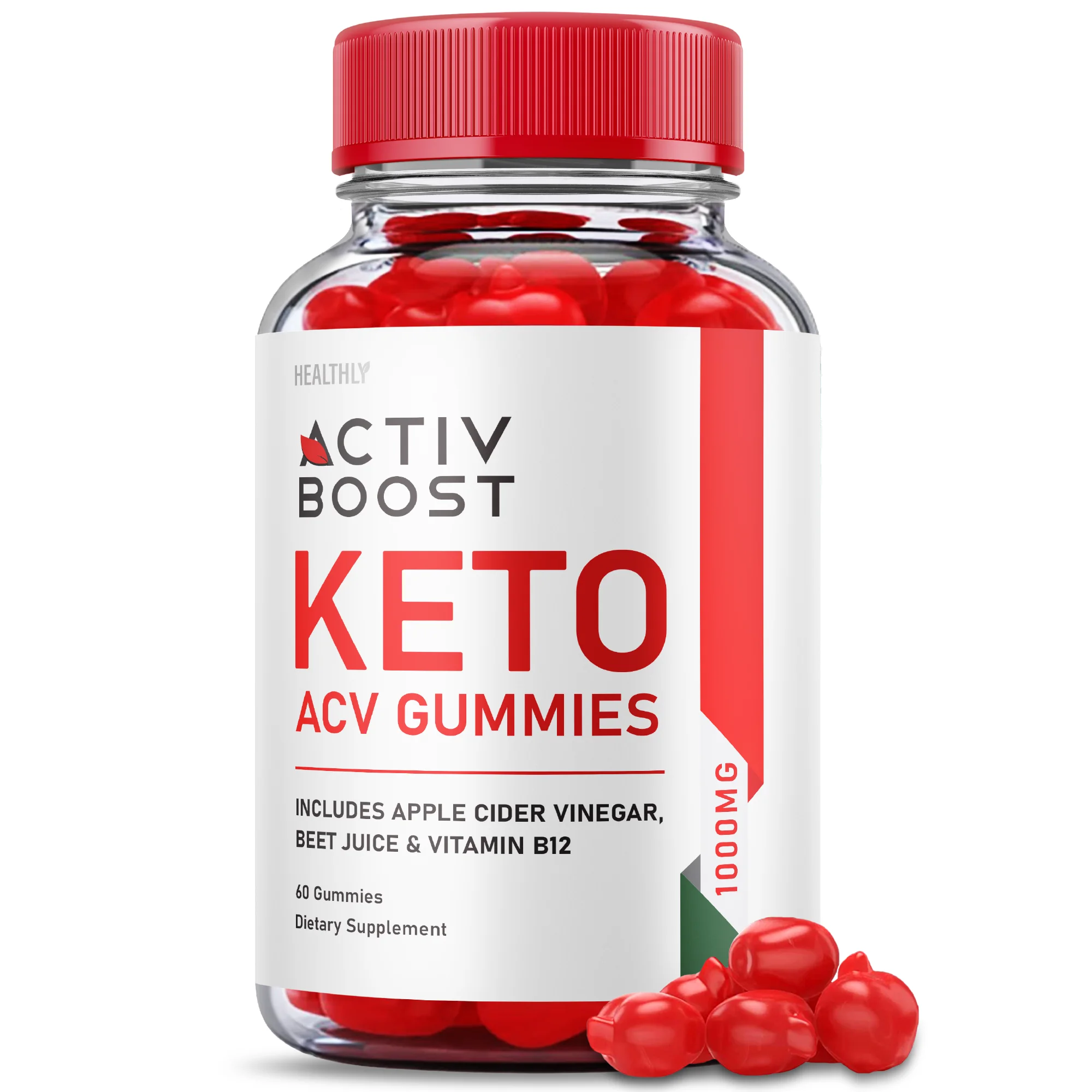 Activ Boost Keto ACV Gummies, Maximum Strength for Weight Management, Apple Cider Vinegar, Dietary Supplement (60 Gummies)