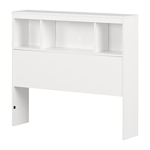 South Shore Summertime Bookcase Headboard, Twin, Pure White