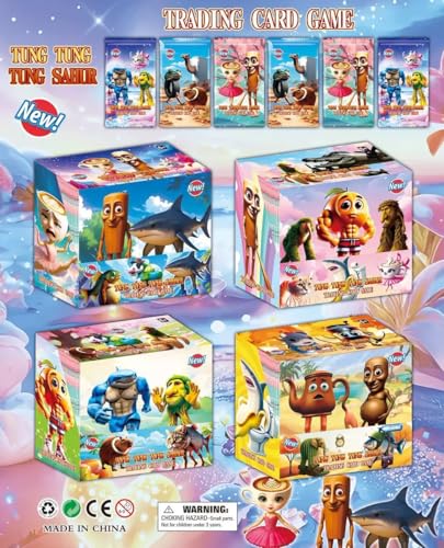 288Pc Official Italian Brainrot Rot Cards Collection, Tralalero Tralala and Tung Tung Tung Sahur,Gold Card Flash Card Collection, Rare (288Pc Whole Box)