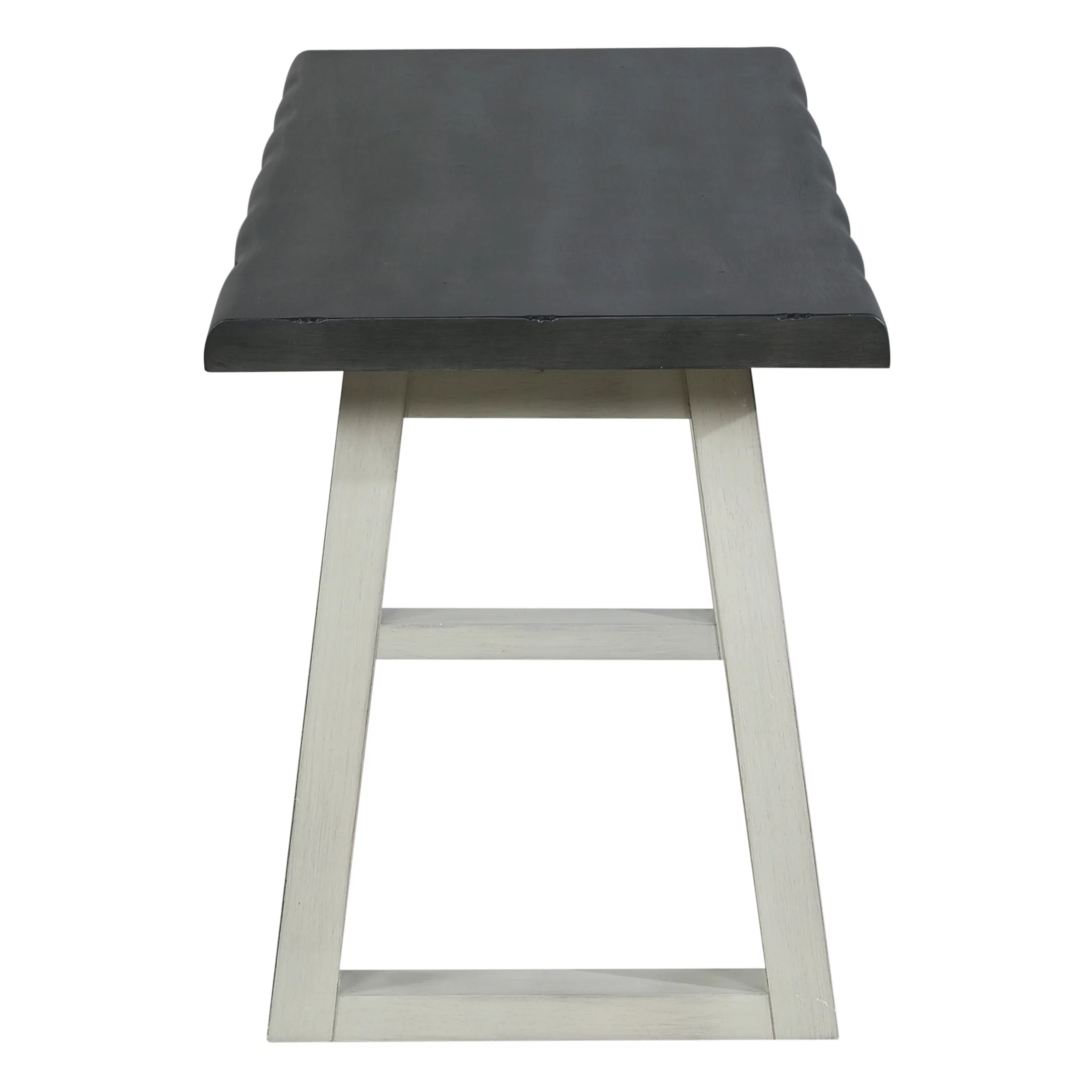 Weston Bench in Charcoal Engineered Wood with Light Gray Base