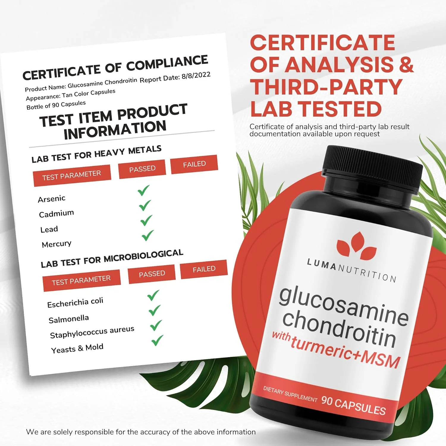 Glucosamine Chondroitin MSM - Turmeric, Boswellia - Premium Joint Supplement - Joint Support - Joint Supplements For Men And Women - Joint Health - 90 Capsules