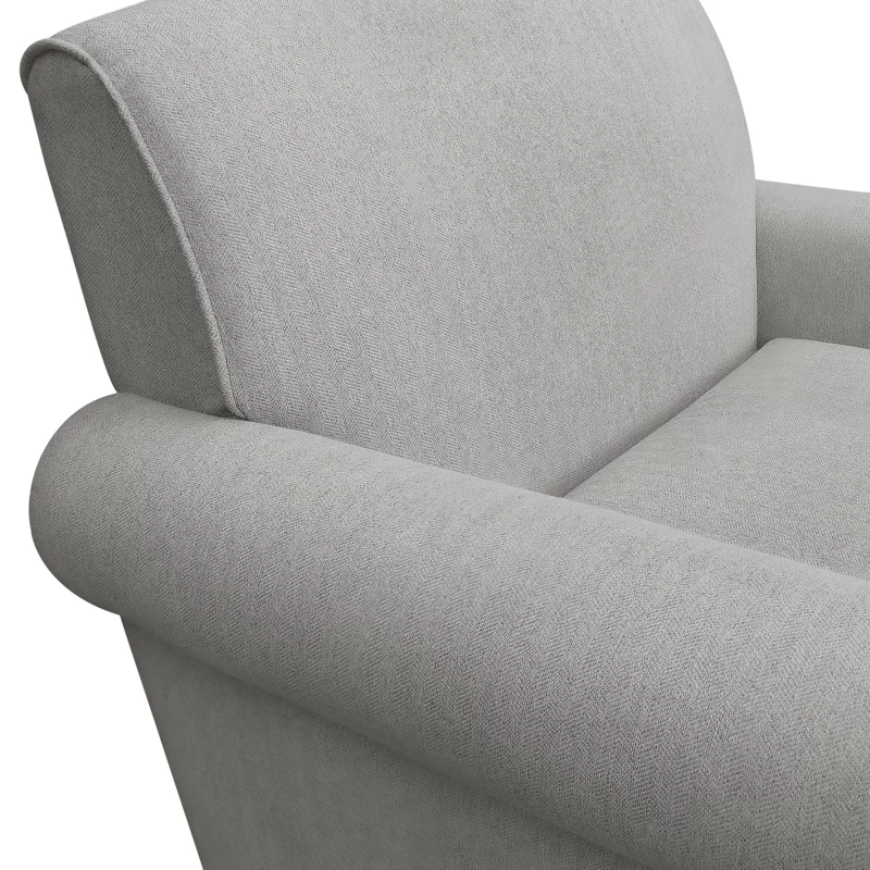 KOWO Upholstered Rolled Arm Accent Armchair gray