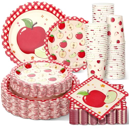 Domensi 250 Pcs Little Pumpkin Baby Shower Party Decoration Set Serves 50 Fall Disposable Tableware Set Include Dinner Dessert Plates Napkins Cups for Autumn Farm Birthday Thanksgiving Party Supplies
