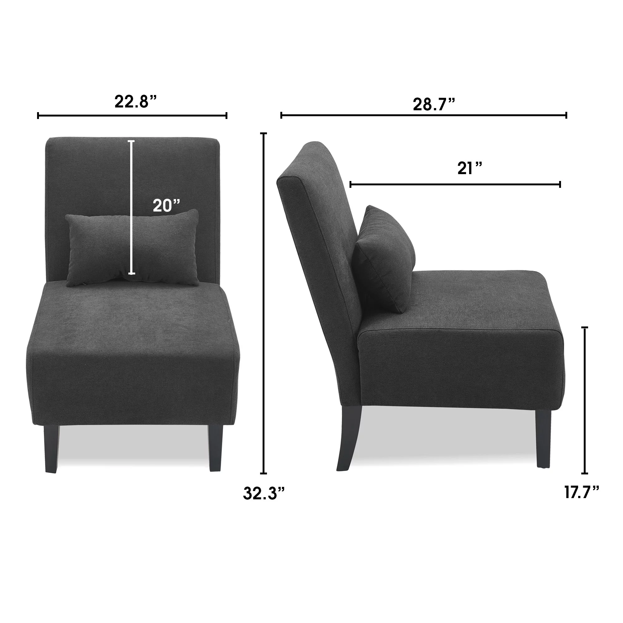 Serta Palisades Accent Chair Charcoal