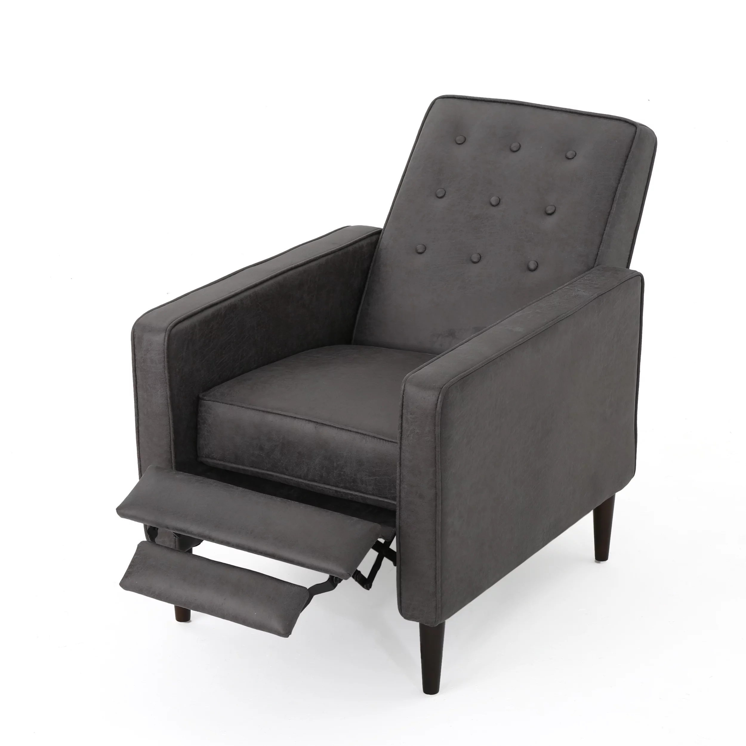 Mason Mid Century Modern Microfiber Recliner, Slate