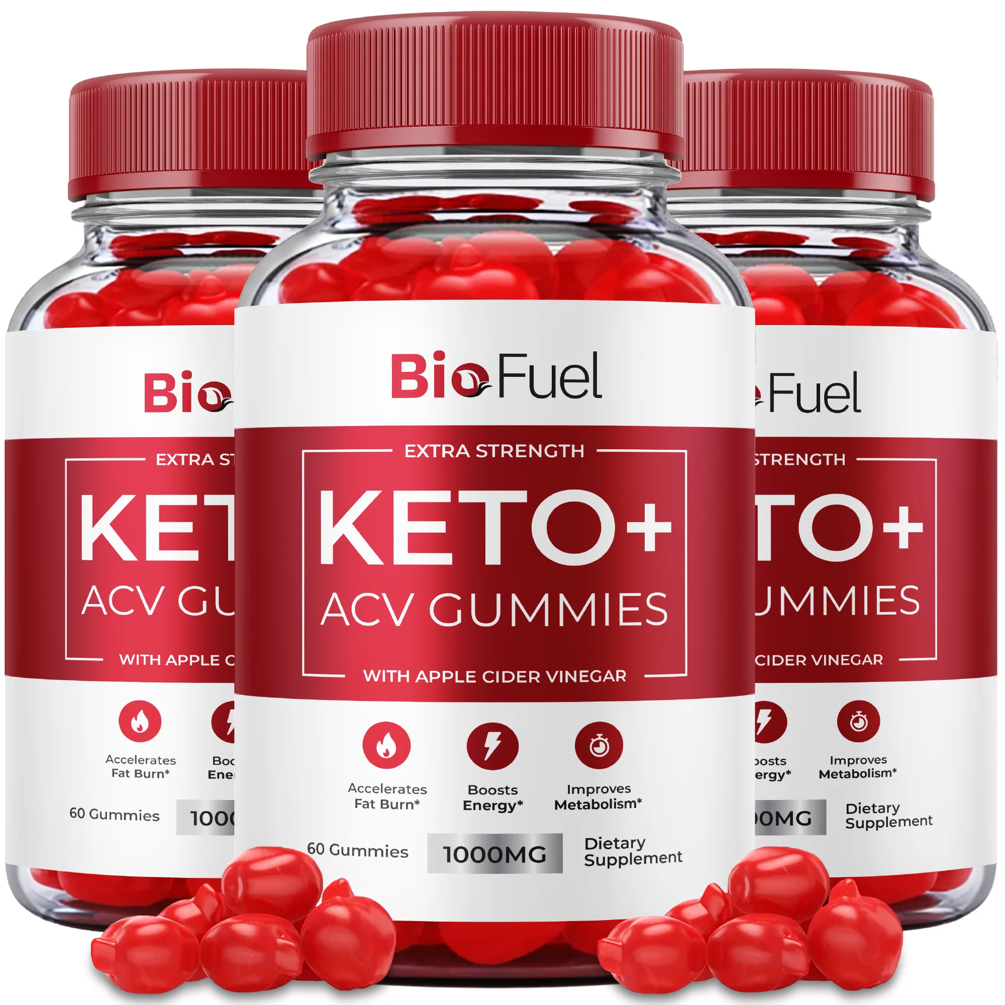(3 Pack) BioFuel Keto ACV Gummies - Official Formula - Bio Fuel Keto Acv Gummies, Bio Fuel Keto Plus ACV Gummy Advanced Strength with 1000mg Apple Cider Vinegar, Vitamin B12, Beet Root J (180 Gummies)