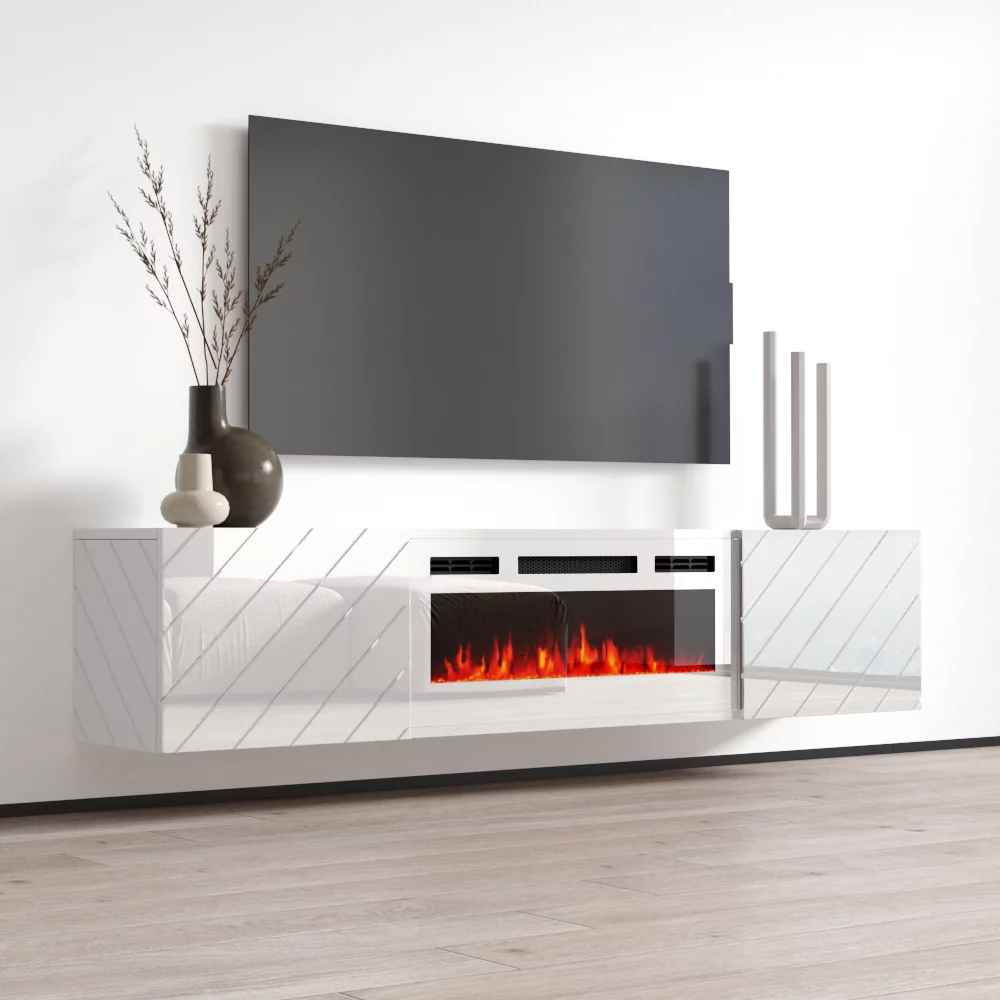 Luxe WH-EF Floating Fireplace TV Stand for TVs up to 80