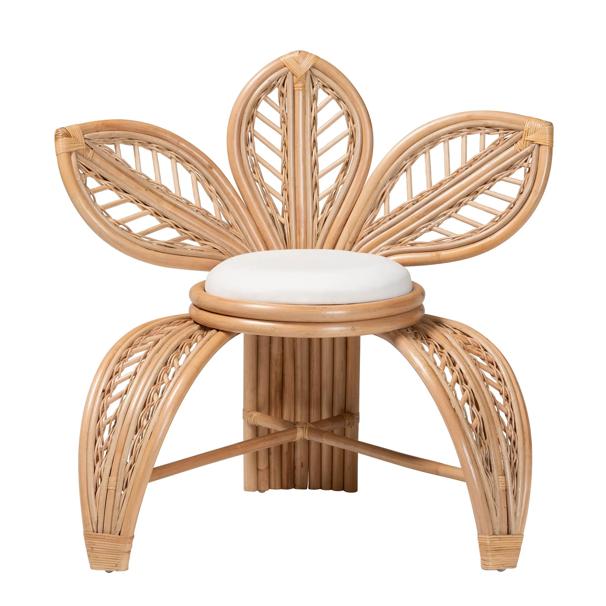 Baxton Studio Gresham Modern Bohemian Natural Rattan Leaf Accent Chair