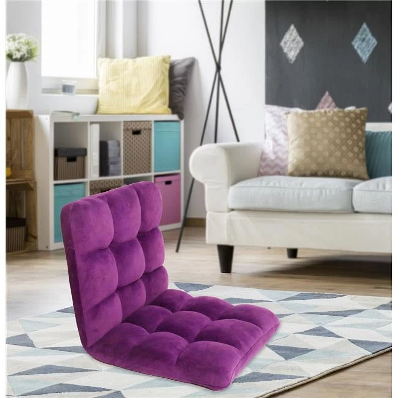 Luxury Bedding  Urban  Microfiber Modern Contemporary Armless Quilted Purple Recliner Chair