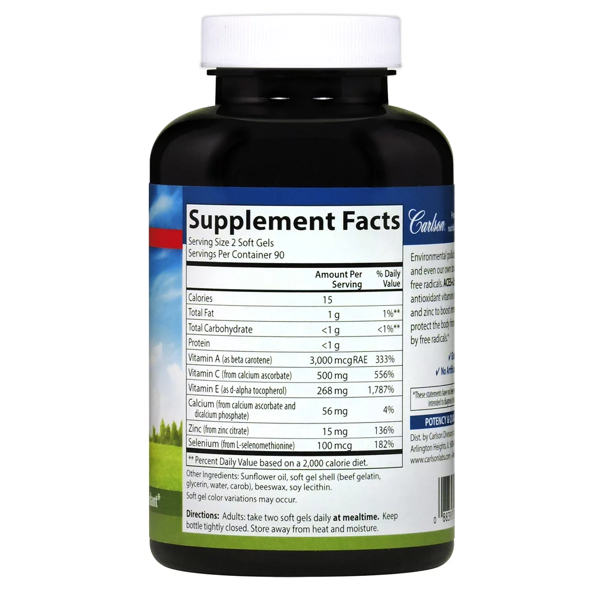 Carlson Labs - ACES + Zn Vitamins A, C, E Plus Selenium and Zinc - 180 Softgels