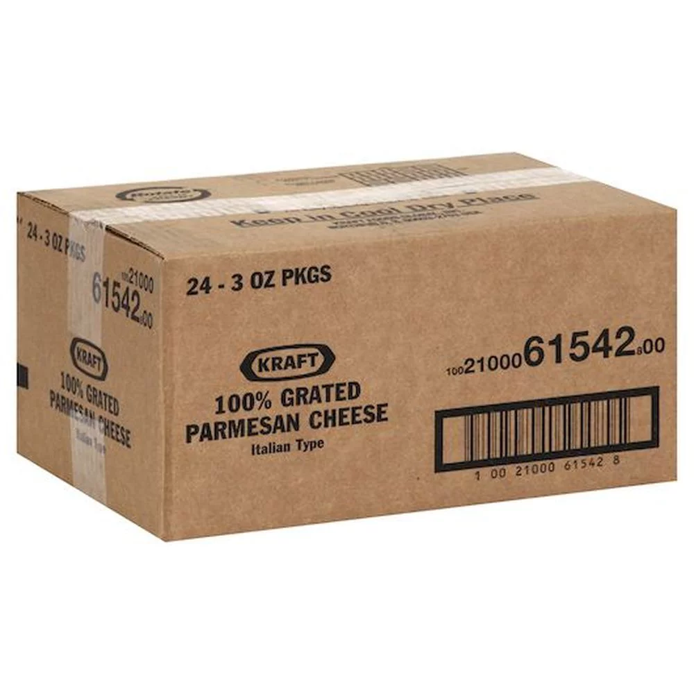 Kraft Grated Parmesan Cheese, 3 Ounce -- 24 per Case.