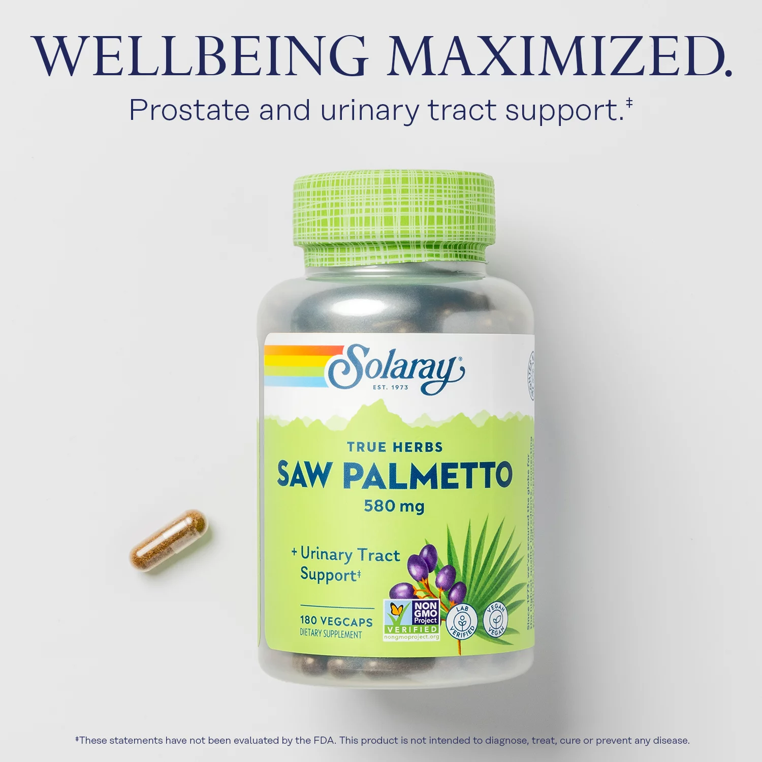 Solaray Saw Palmetto Berry 580mg | 180 VegCaps
