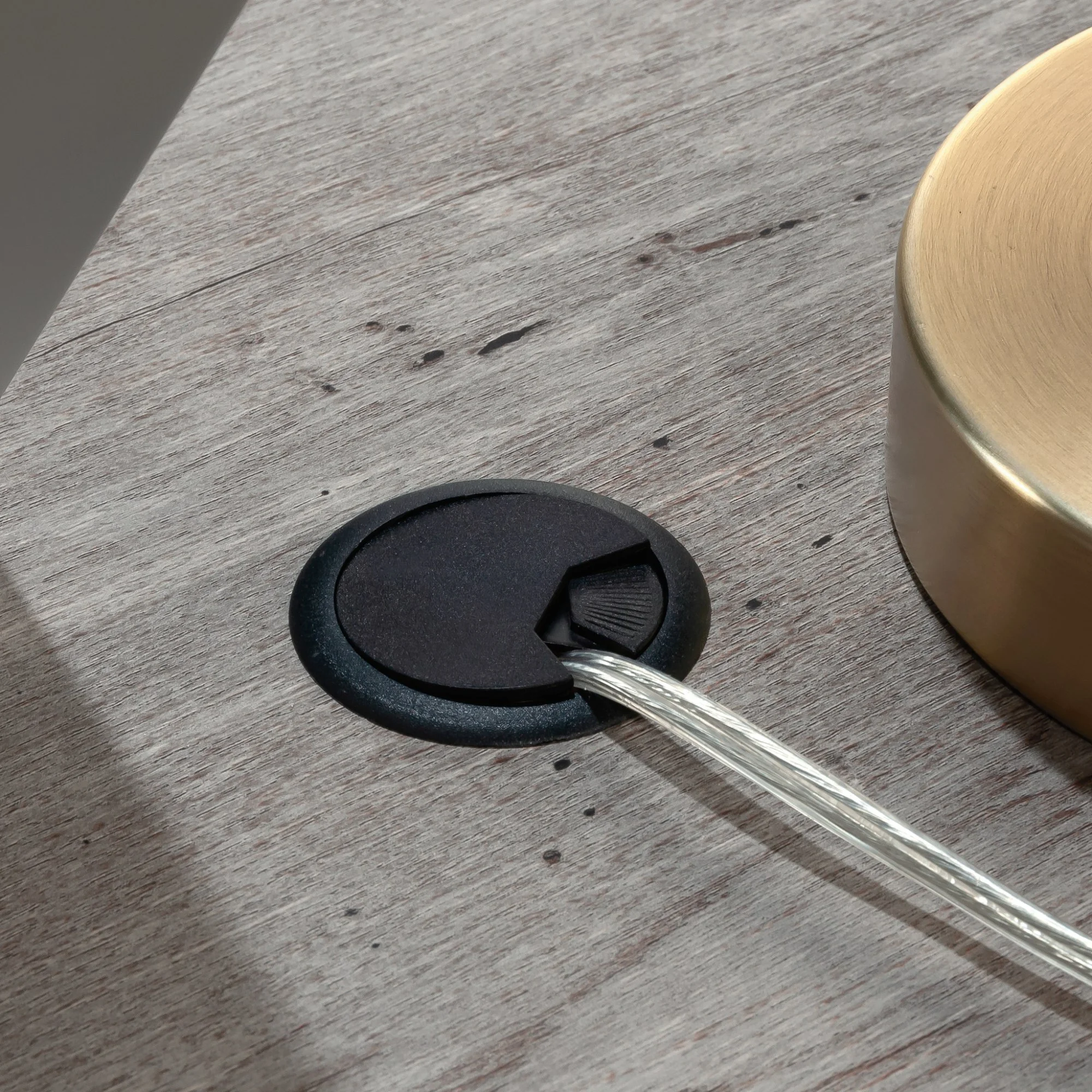 Sauder Manhattan Gate Engineered Wood Executive Desk in Mystic Oak