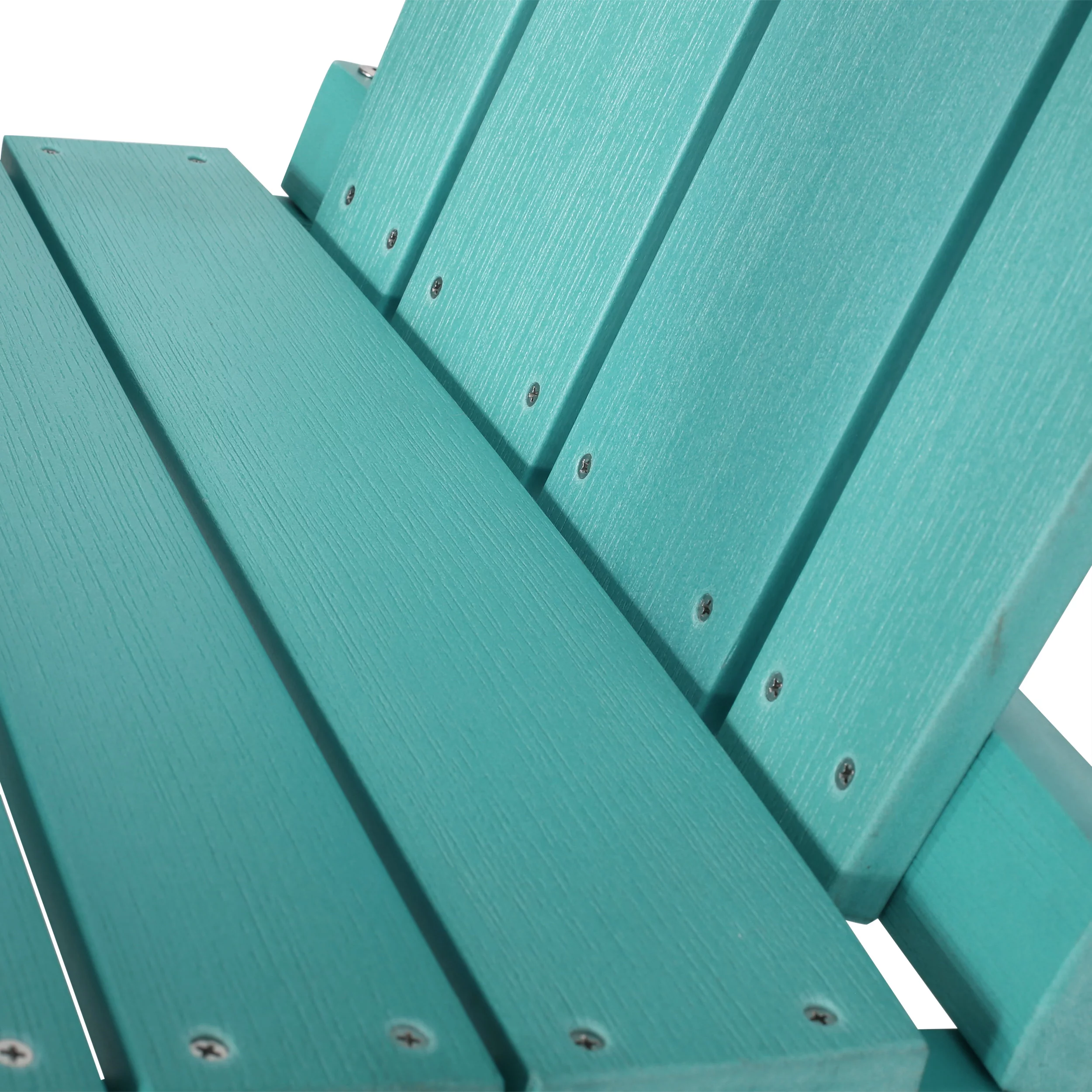 Noble House Culver Faux Wood Slat-Backed Adirondack Chair in Teal (Set of 2)
