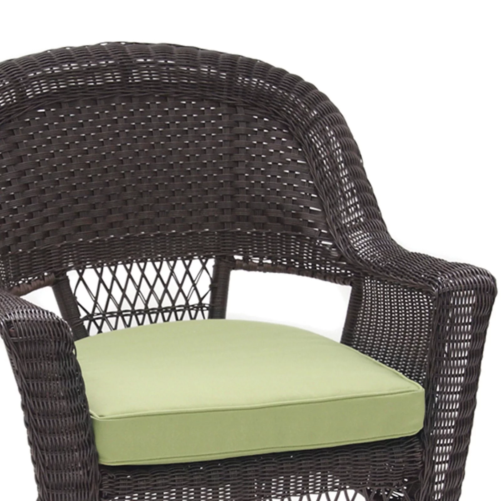 Jeco Wicker Chair with Cushion-Finish:Espresso\Orange