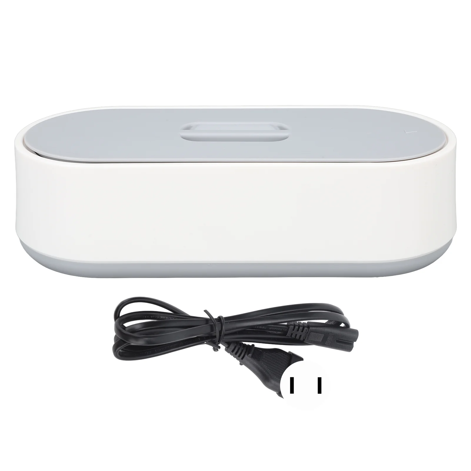 Qulable Ultrasound Cleaner Household Eyeglasses Watches Jewelry Portable Ultrasound Cleaner Machine White and Grey US Plug 110V