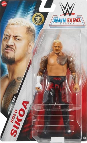 Mattel WWE Solo Sikoa Action Figure, Main Event Series #151 6-inch Collectible with 10 Articulation Points & Life-Like Look