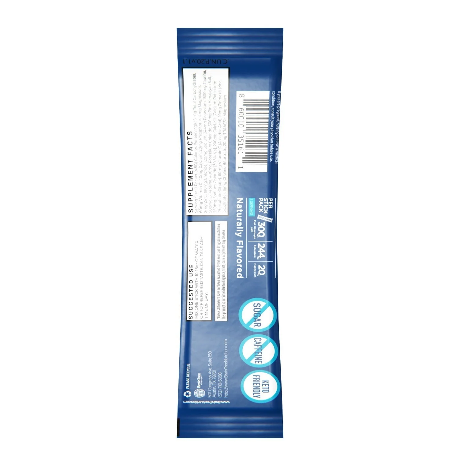 Brain Water: Electrolytes + Focus (Cucumber Lime 30 Pack)