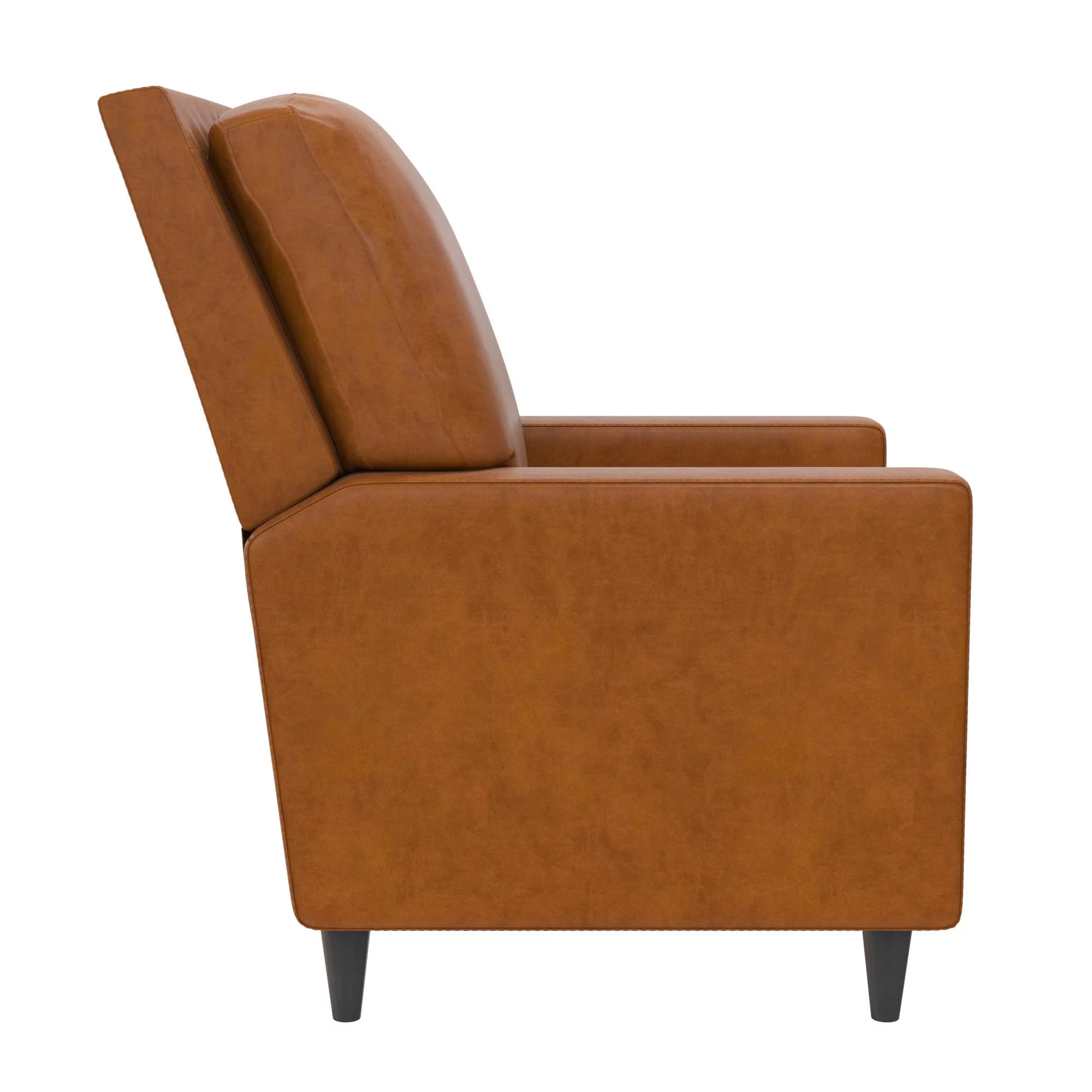 Novogratz Lana Pushback Recliner, Camel Faux Leather