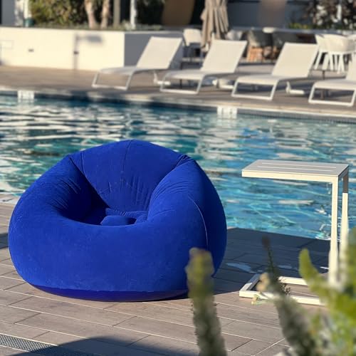 45x45x28 Inflatable Beanless Bean Bag Chair Lounge Sofa - Black