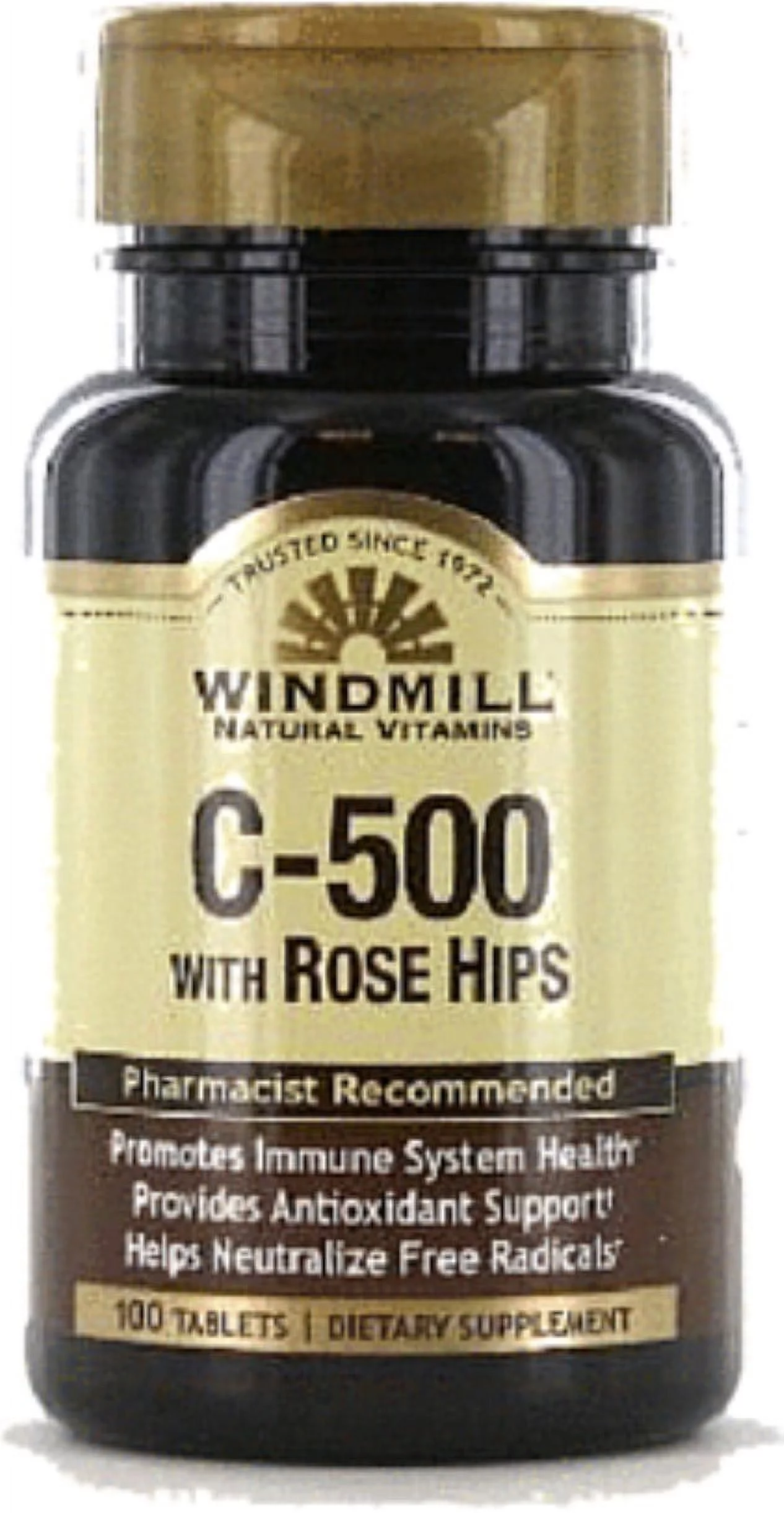 Windmill Vitamin C-500 Tablets Rose Hips 100 Tablets - (Pack of 2)