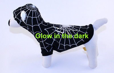 Spider Dog Costumes for Dogs Glow in The Dark Black and White Or Red and Blue (Size 1 Black and White)