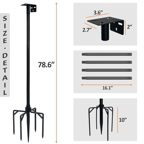 78 Inch Birds House Poles Mount Kit Pole Adjustable Heavy Duty Stand with Strong Base,Suitable for Various Types Bird House（NOT Included Bird House）