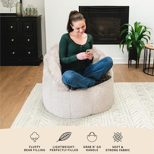 Big Joe Milano Lenox Denim Cobalt Beanbag Chair