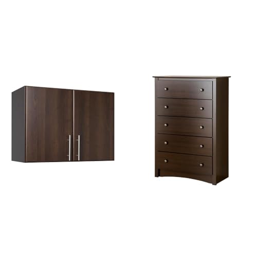 Prepac Elite 16 inch Stackable Wall Cabinet, Black