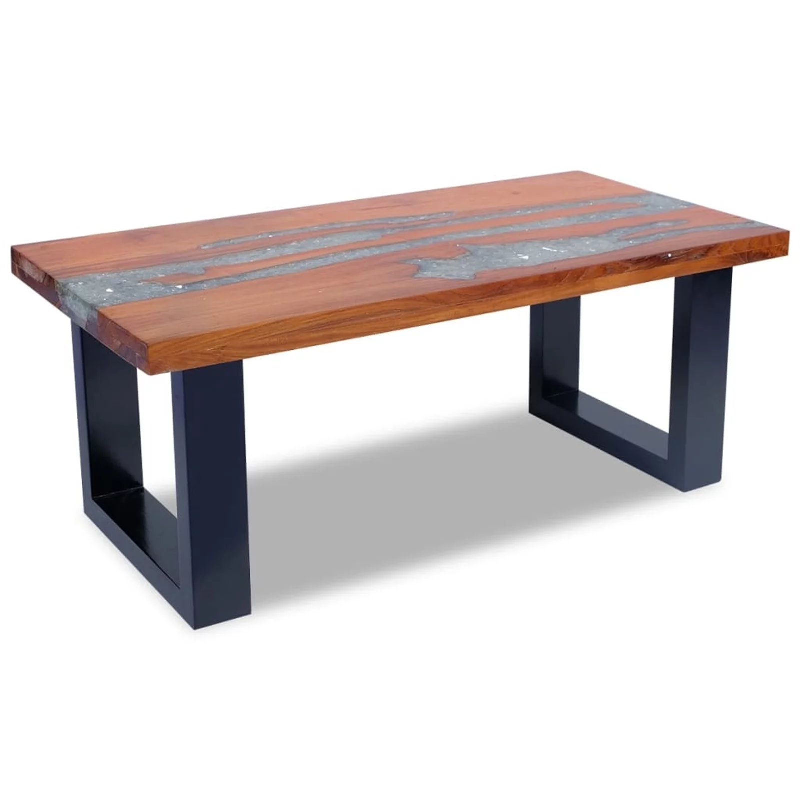 Gecheer Handmade Teak Resin Coffee Table Rustic Home Decor Furniture