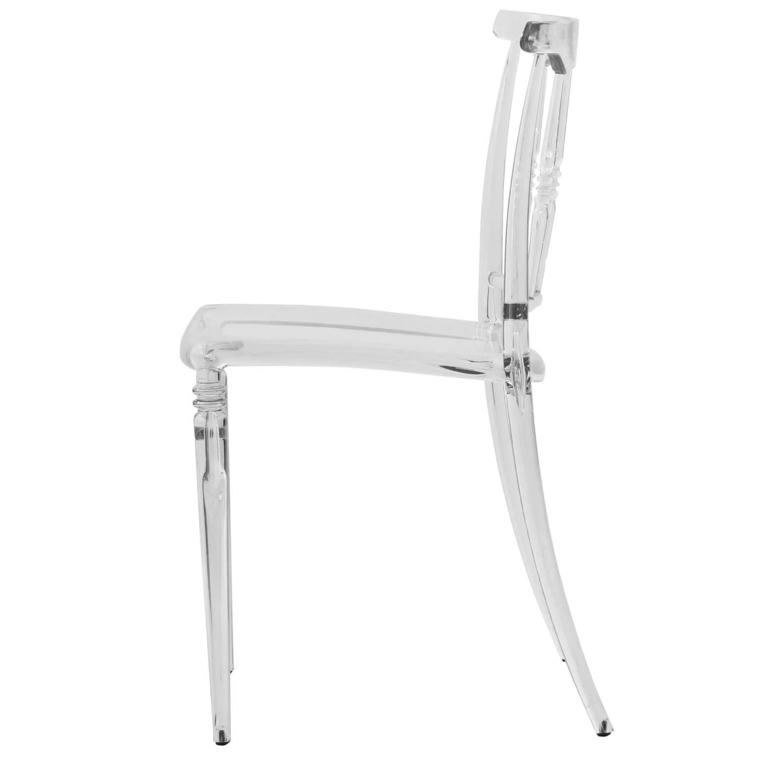 LeisureMod Spindle Transparent Modern Lucite Dining Chair