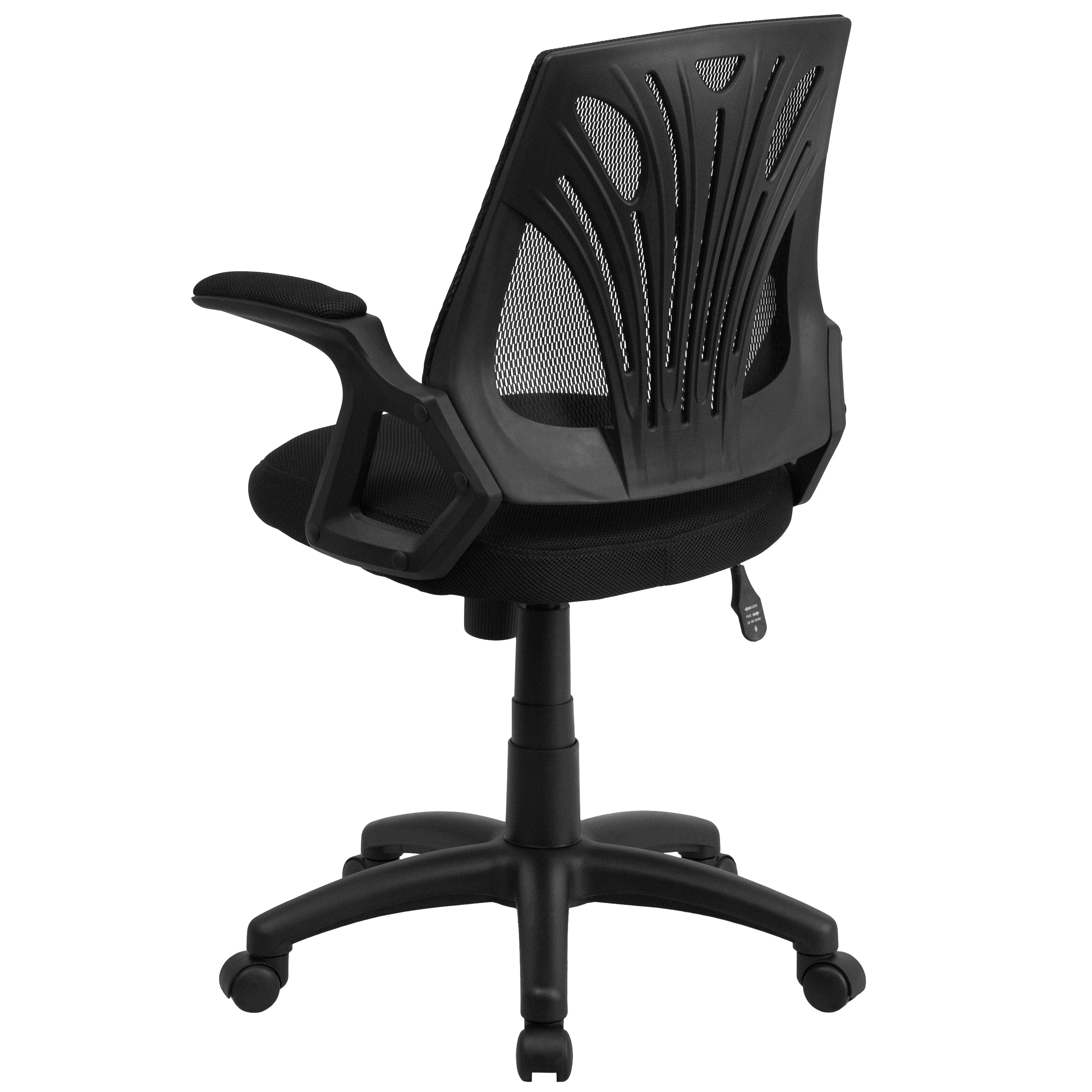A Line Furniture Kai Black Swivel Adjustable Office Chair with Mesh Padded Seat