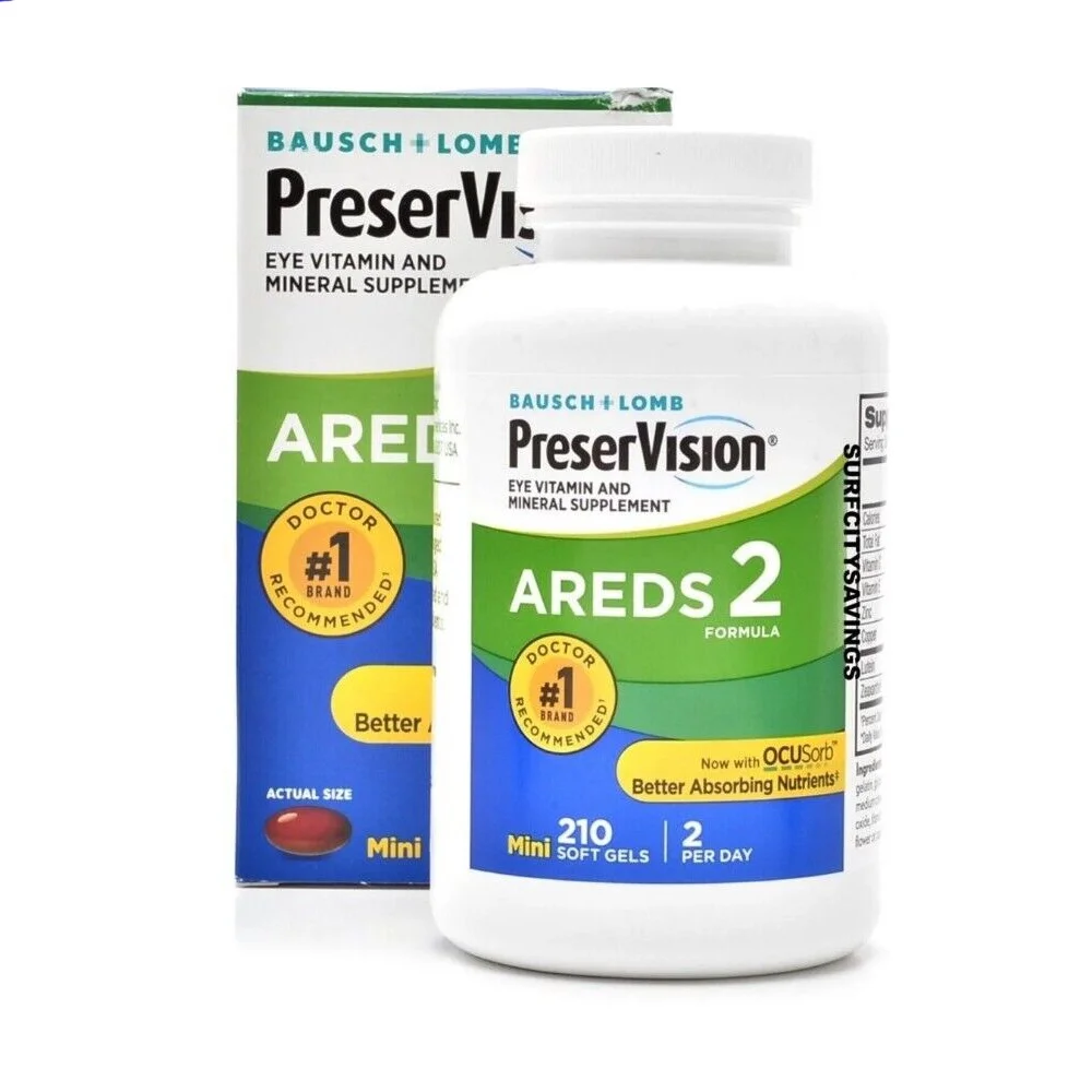 Preser-Vision AREDS 2 Eye Vitamin Supplement, Lutein, Zinc Enriched Eye Health Formula, 210 Softgels