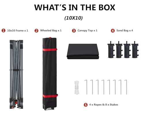 ABCCANOPY Pop Up Canopy - Outdoor Patio Portable Canopy Tent Heavy Duty for Backyard and Deck with 4 Sandbags(White, 10x10)