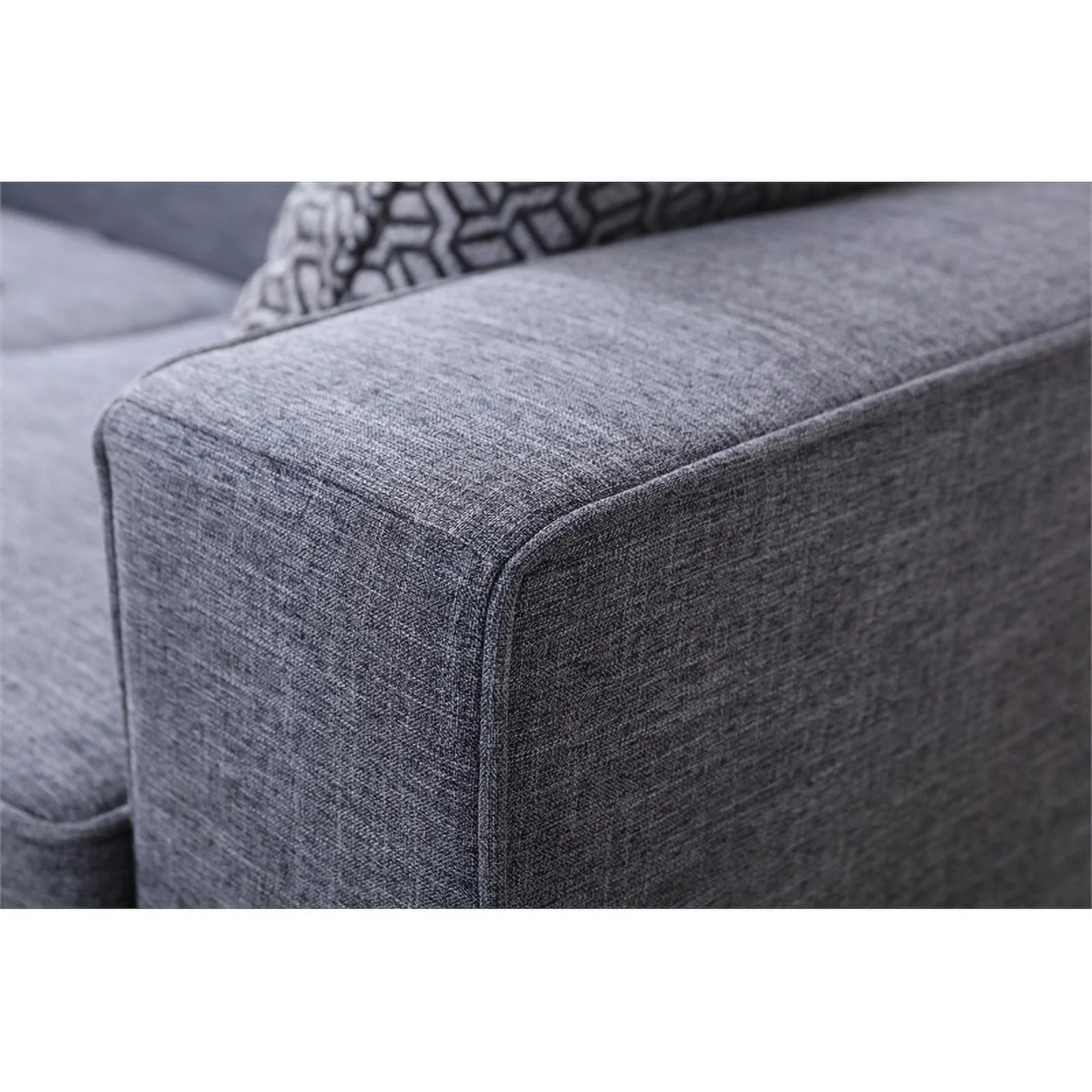 Legend Vansen Modern Fabric Living Room Sofa and Loveseat Set in Gray