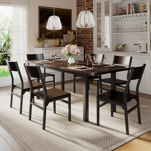iPormis 7-Piece Dining Table Set with 6 Chairs, 63