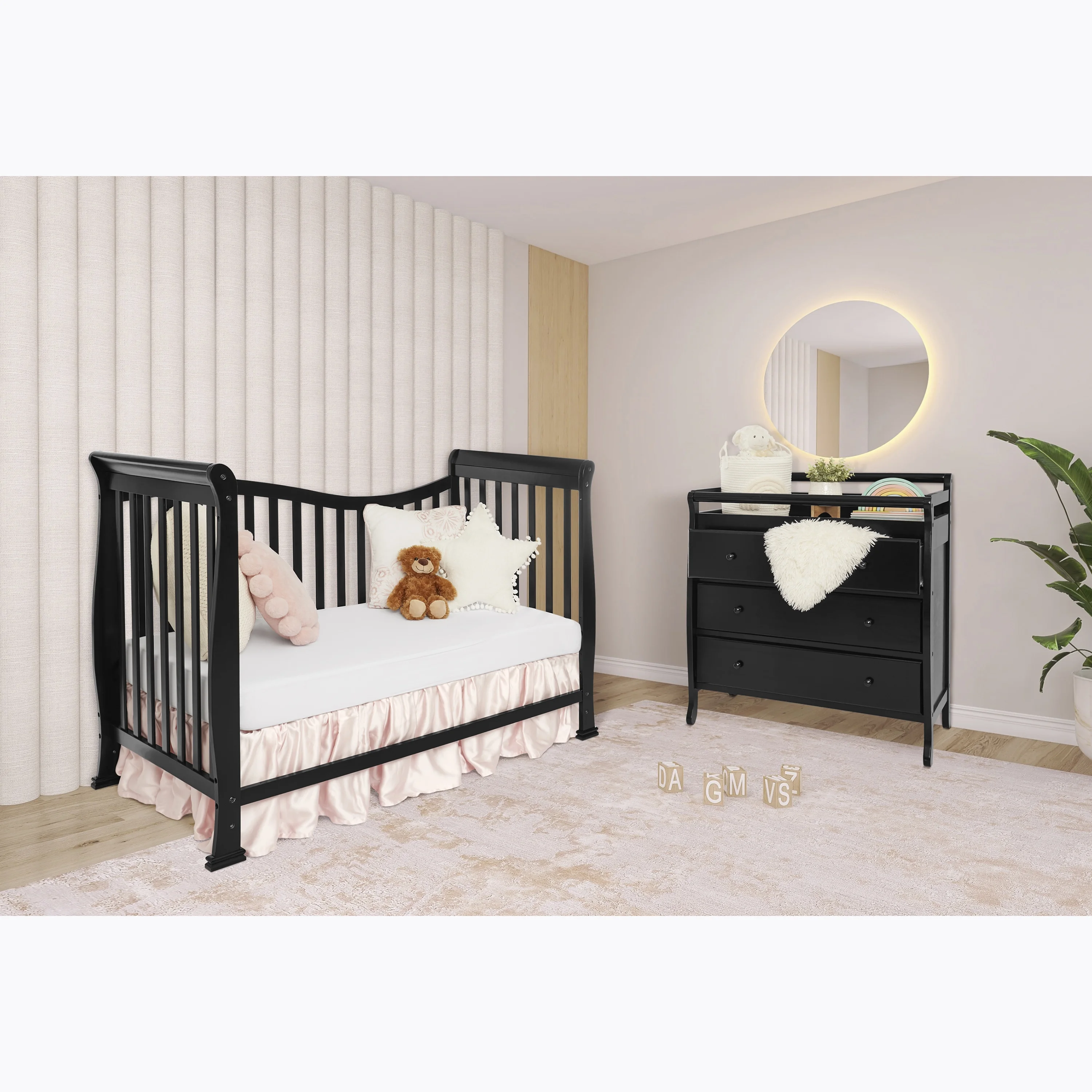 Dream On Me Violet 7-in-1 Convertible Crib Black