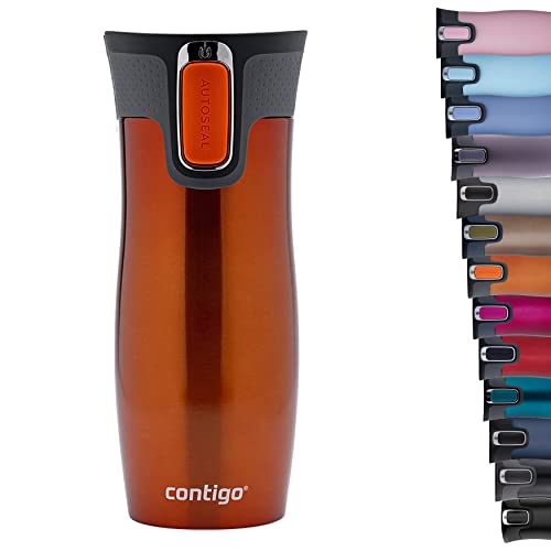 Contigo West Loop Autoseal Travel Mug, Stainless Steel Thermal Mug, Vacuum Flask, Leakproof Tumbler, Coffee Mug with BPA-Free Easy-Clean Lid
